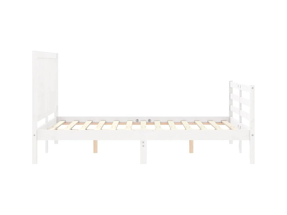 Struttura letto senza materasso bianco 140x200 cm in legno massello