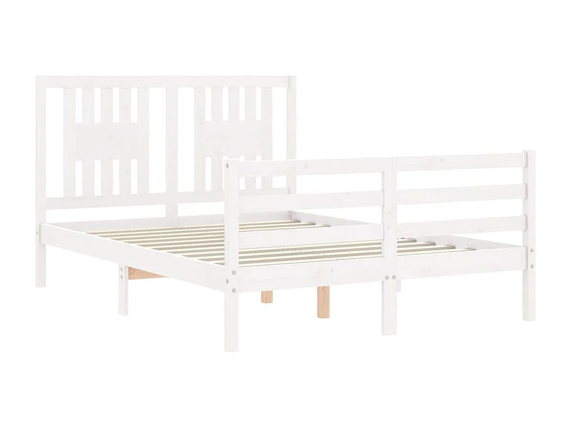 Cadre de lit sans matelas blanc 140x200 cm bois massif