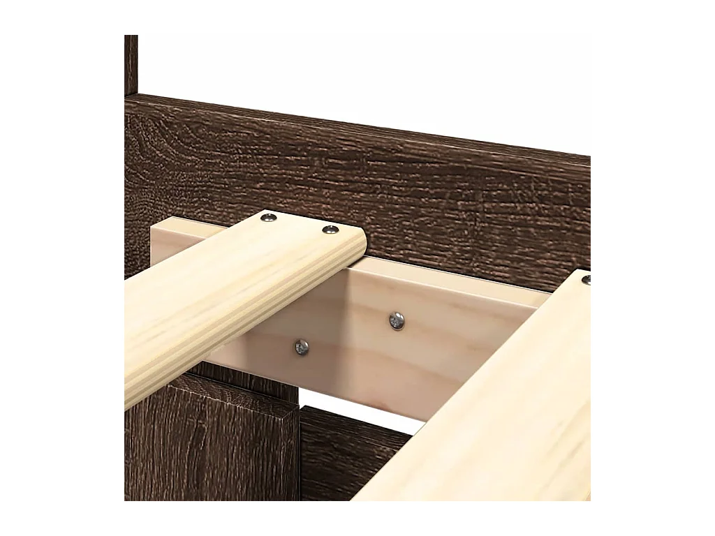 Bedframe hoofdbord zonder matras bruin eiken 160x200 cm