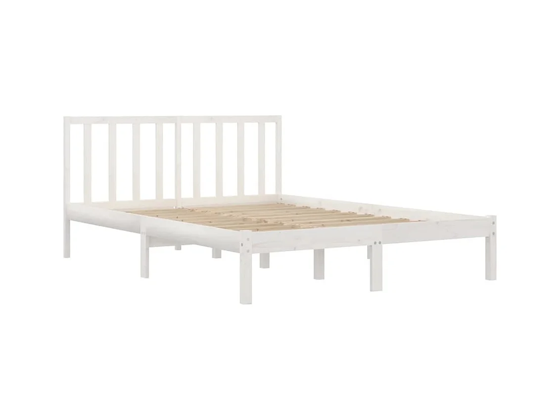 Bedframe zonder matras wit massief grenenhout 200x200 cm