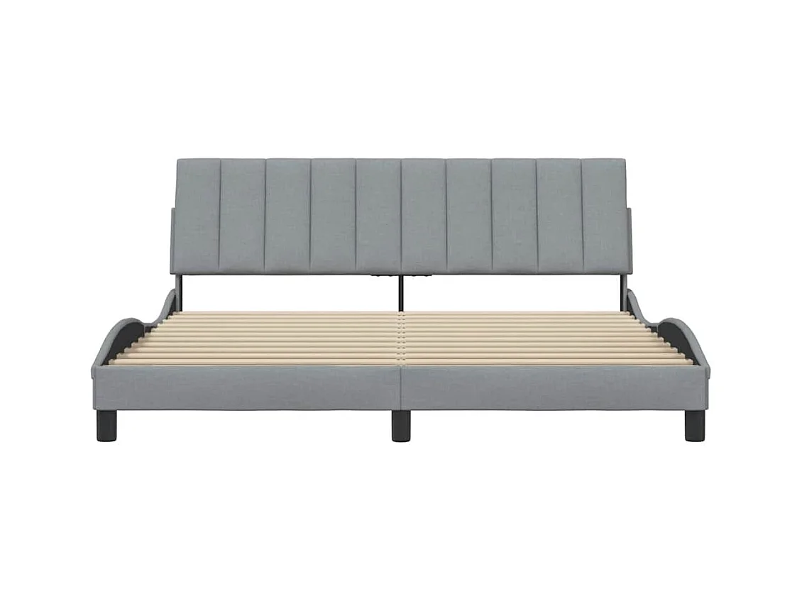 Struttura letto senza materasso tessuto grigio chiaro 180x200 cm