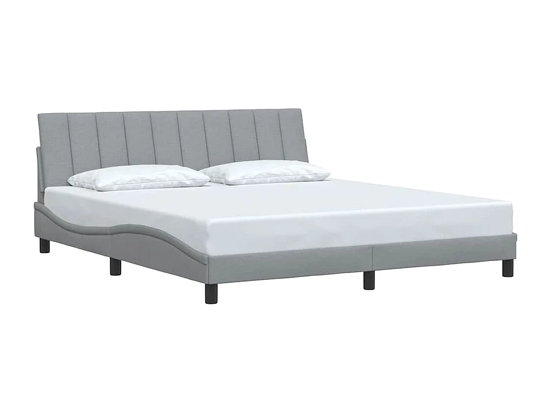 Cadre de lit sans matelas gris clair 180x200 cm tissu