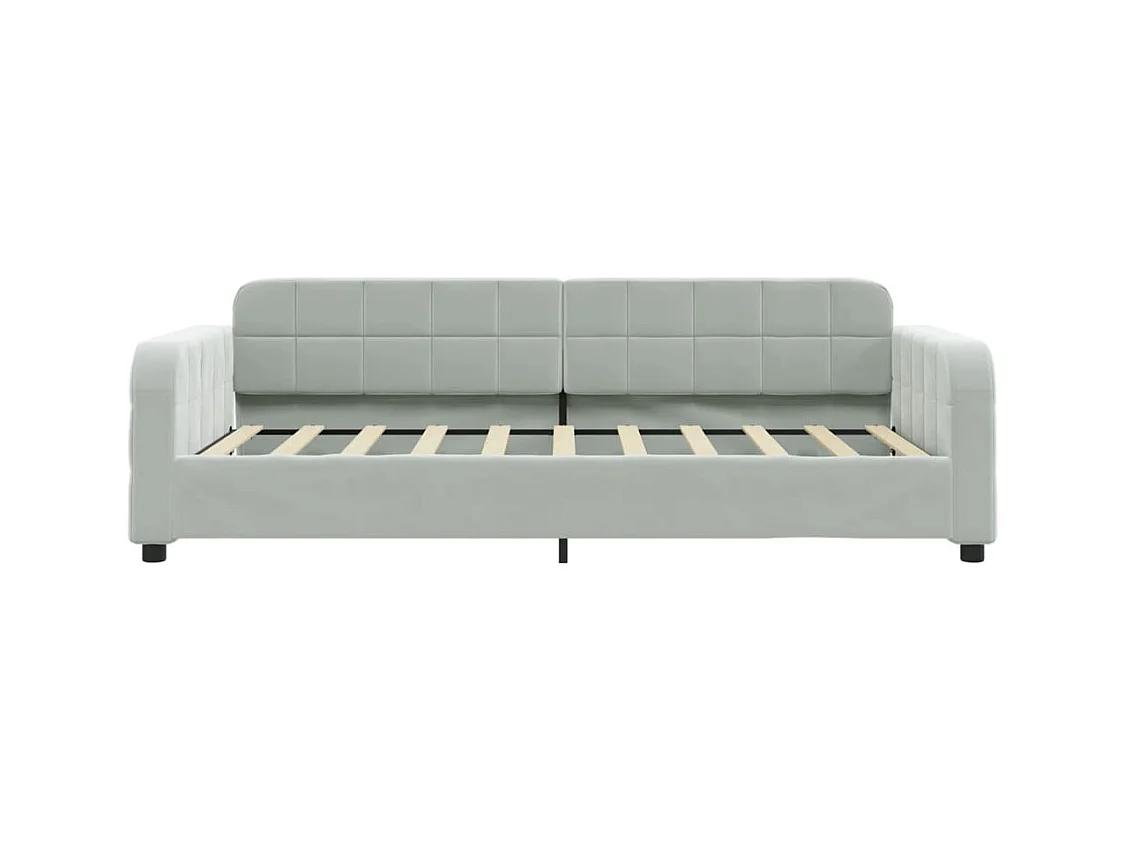 Lit de jour avec matelas gris clair 90x190 cm velours