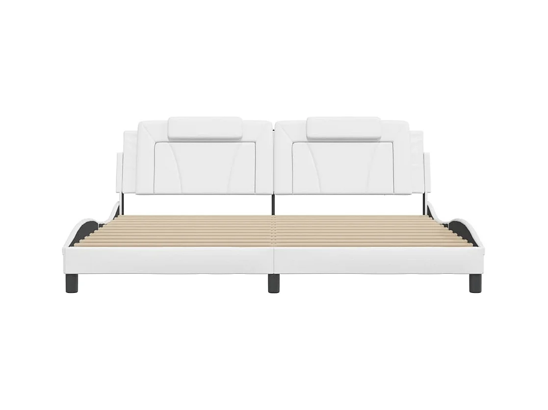 Cadre de lit sans matelas blanc 200x200 cm similicuir
