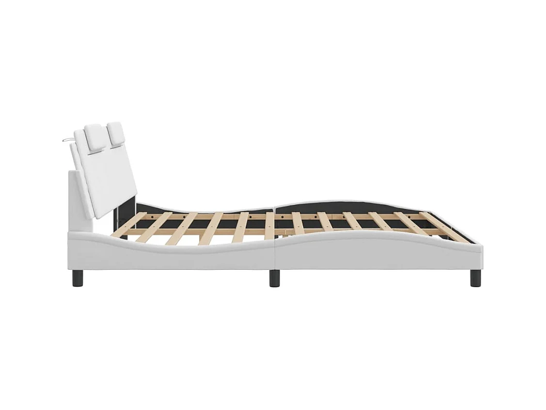 Cadre de lit sans matelas blanc 200x200 cm similicuir