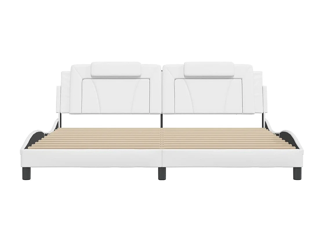 Cadre de lit sans matelas blanc 200x200 cm similicuir