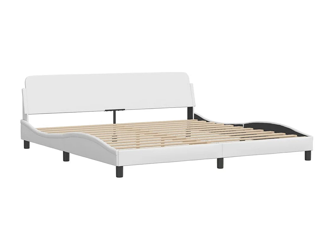 Cadre de lit sans matelas blanc 200x200 cm similicuir
