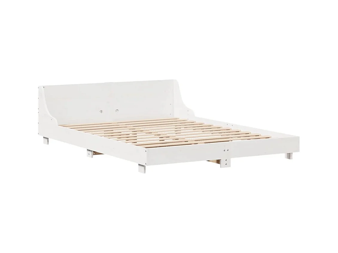 Bedframe zonder matras wit 140x200 cm massief grenenhout