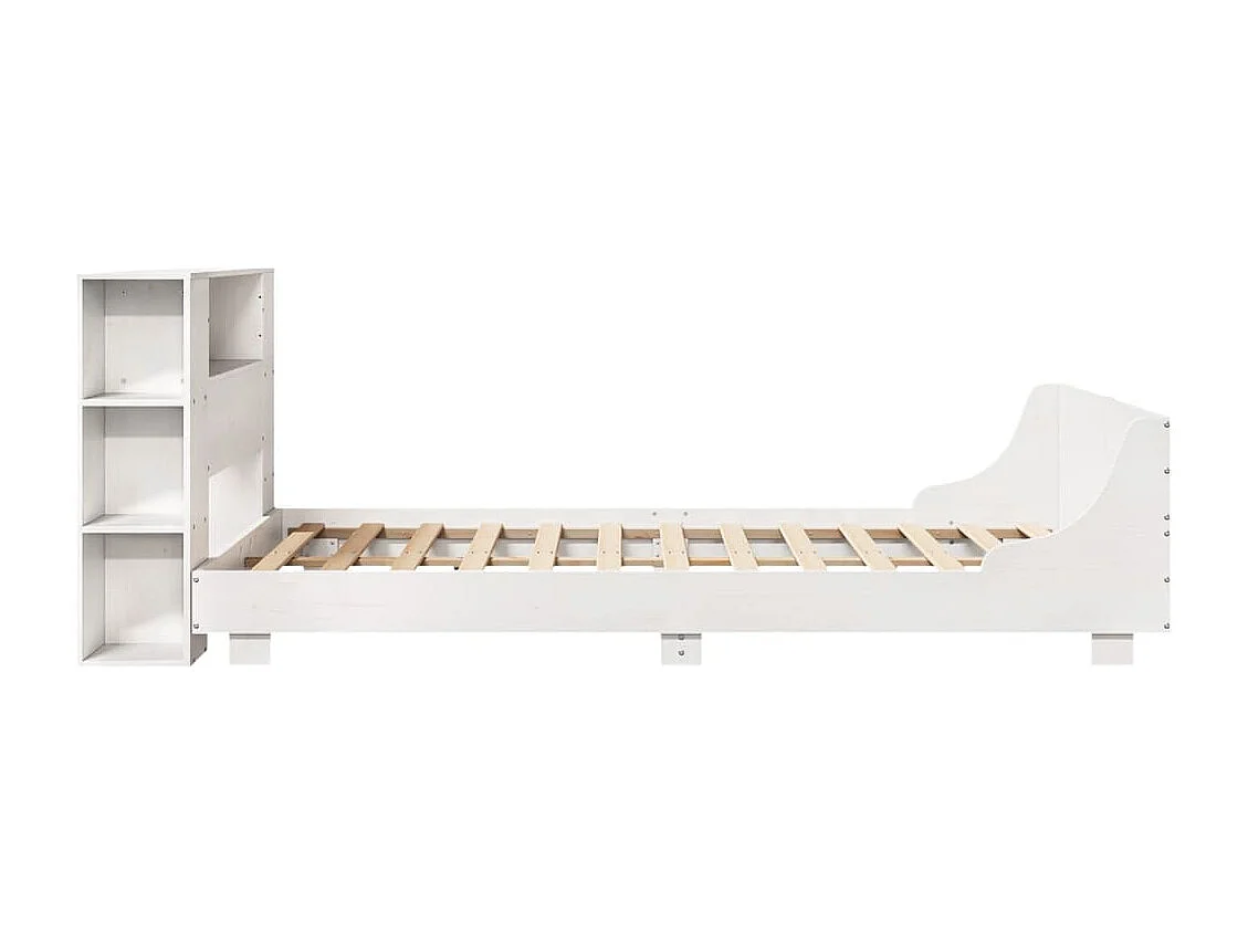 Struttura letto senza materasso bianco 140x200 cm in legno massello di pino