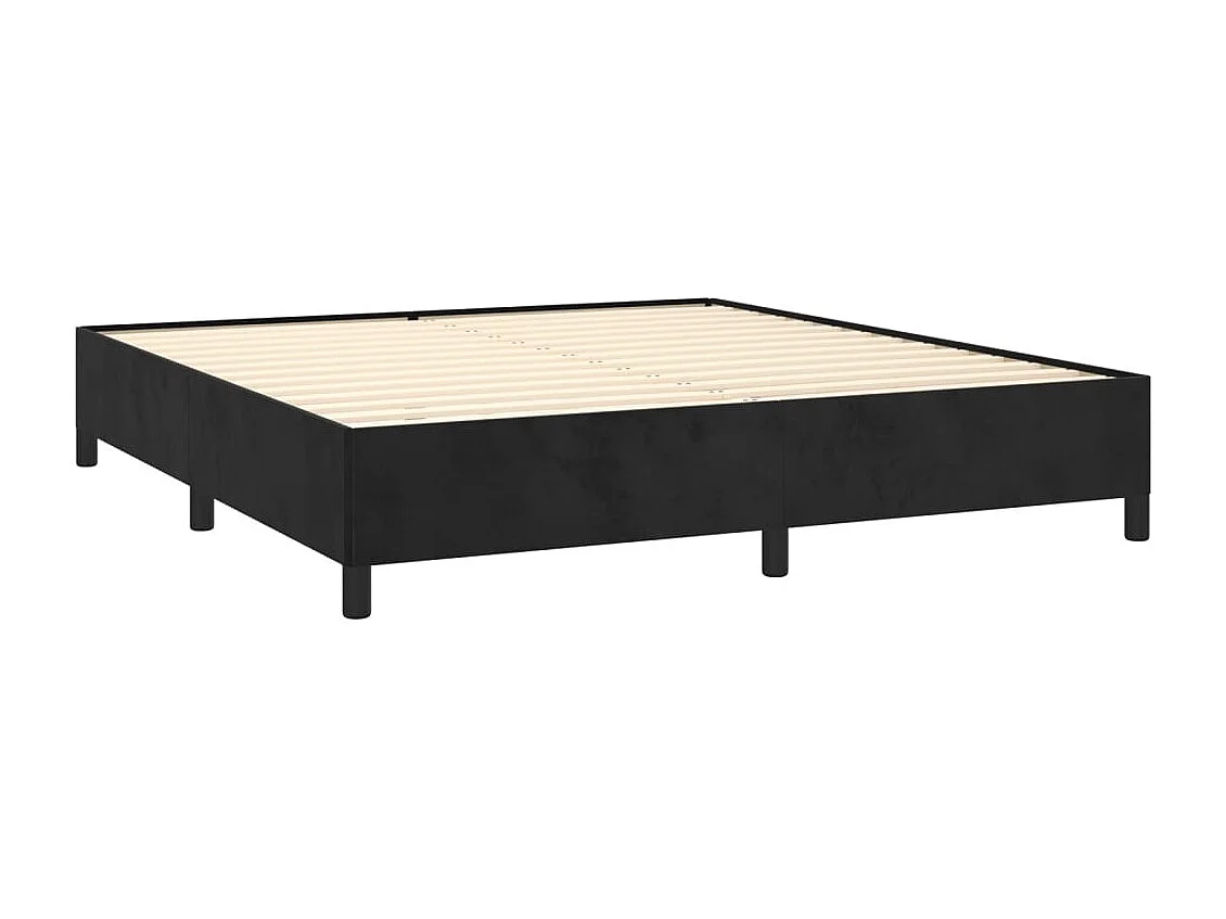 Cadre de lit sans matelas noir 160x200 cm velours