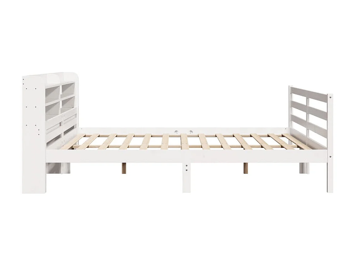 Struttura letto con testiera senza materasso bianco 200x200 cm