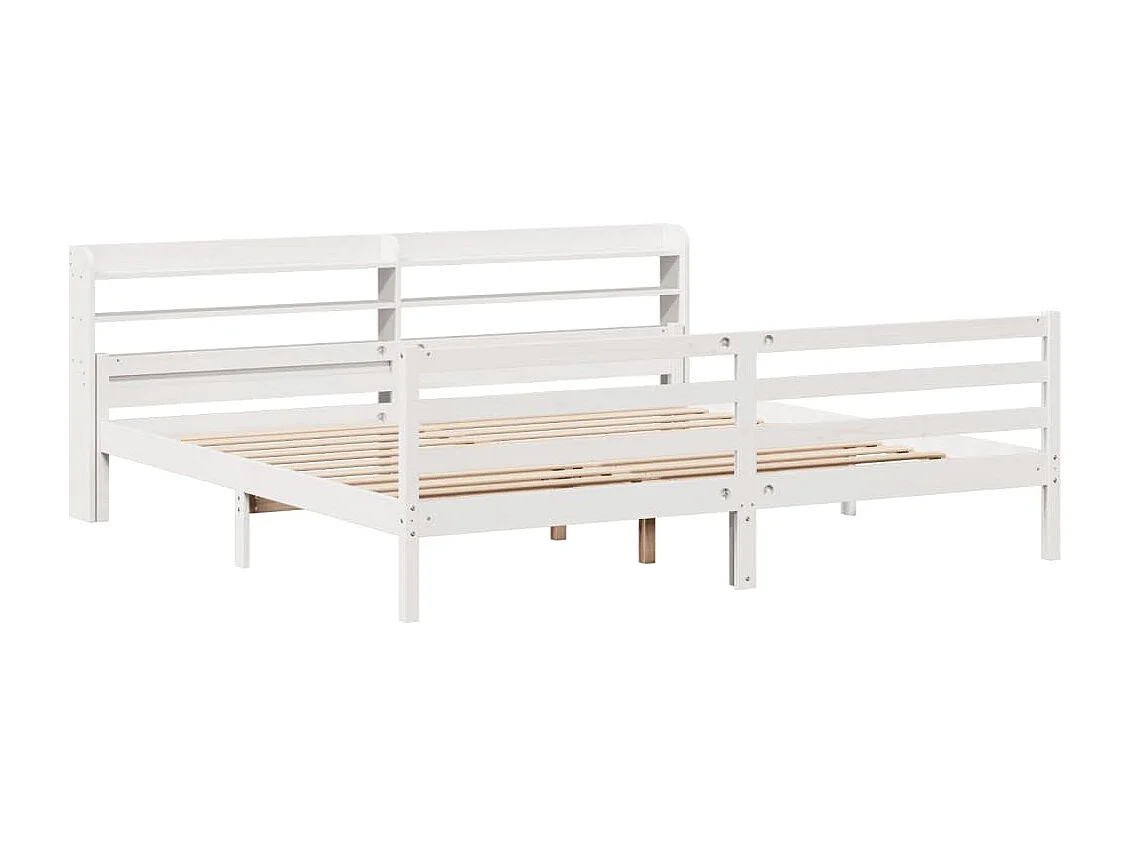 Bettgestell mit Kopfteil ohne Matratze weiß 200x200 cm