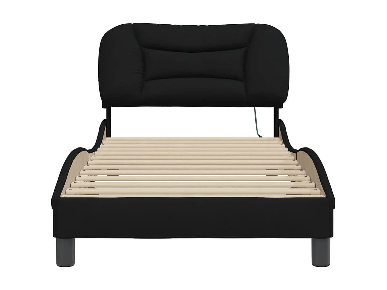 Cadre de lit avec LED sans matelas noir 90x200 cm tissu