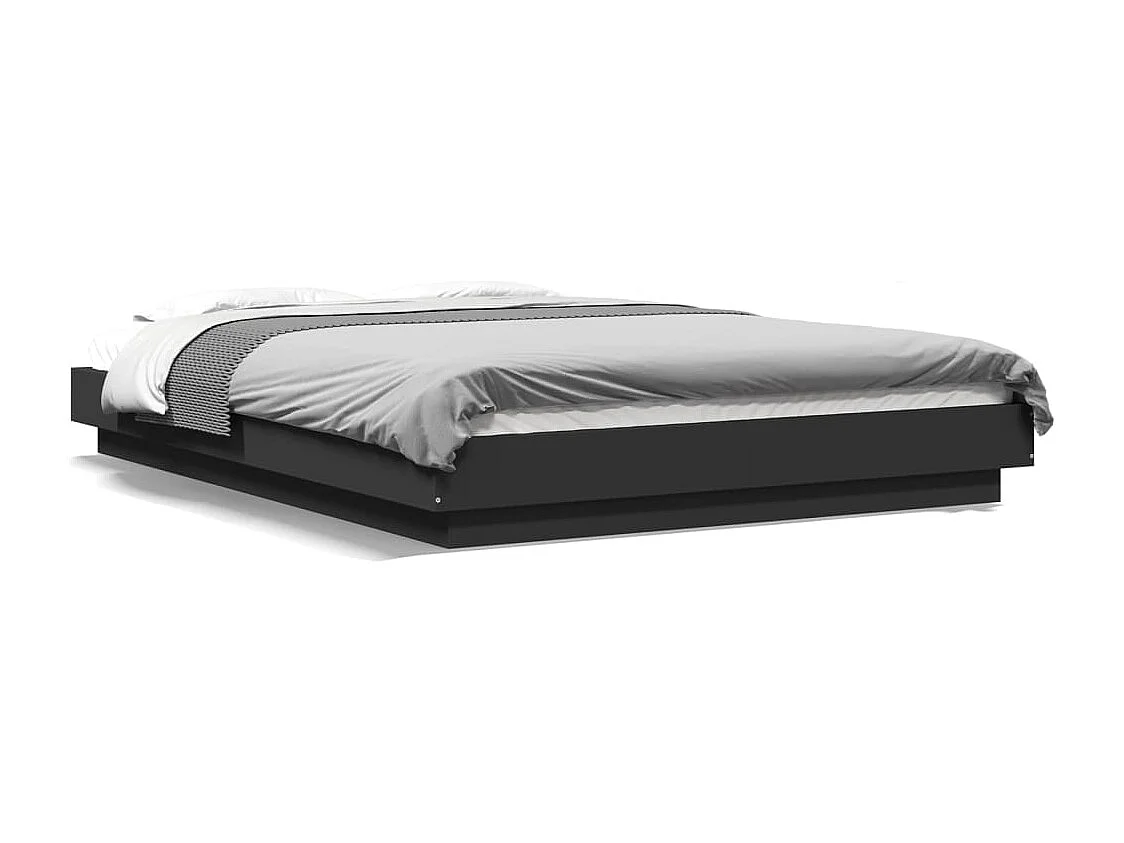 Cadre de lit sans matelas noir 120x200 cm