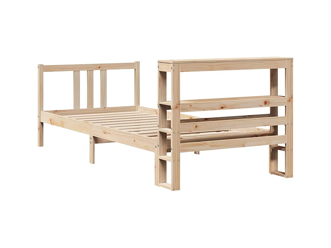 Cadre de lit avec tête de lit sans matelas 75x190 cm