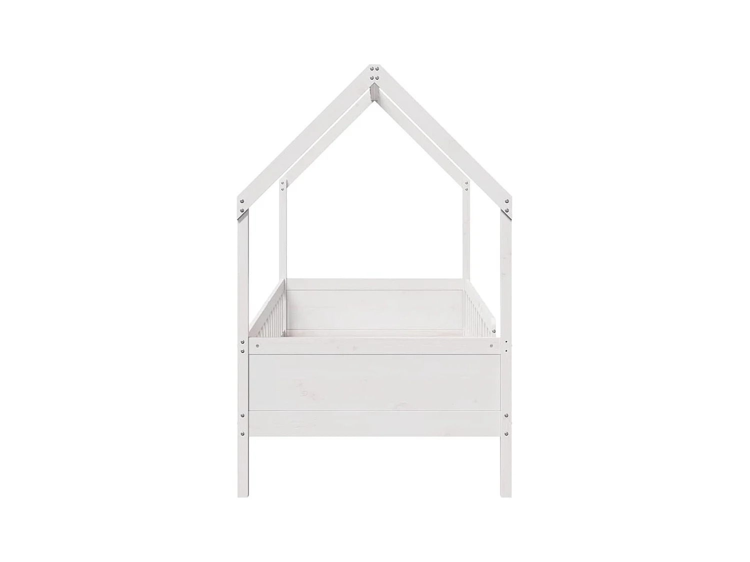 Struttura letto per bambini a forma di casa senza materasso in pino