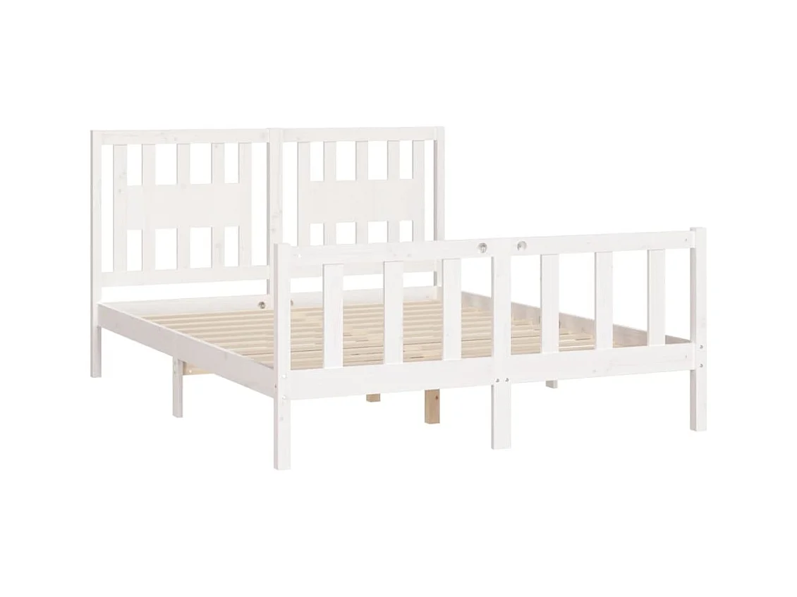 Bedframe zonder matras wit massief grenenhout 120x200 cm