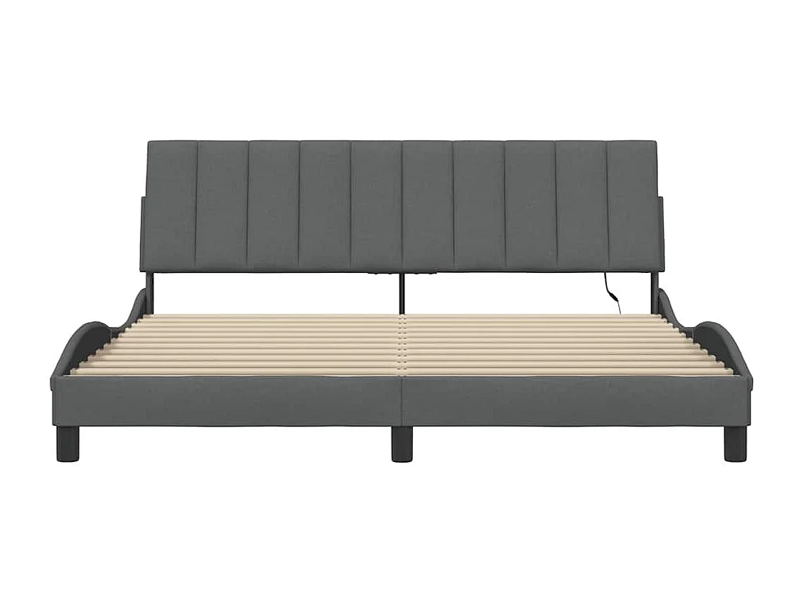 Estructura de cama sin colchón de tela gris oscuro 180x200 cm