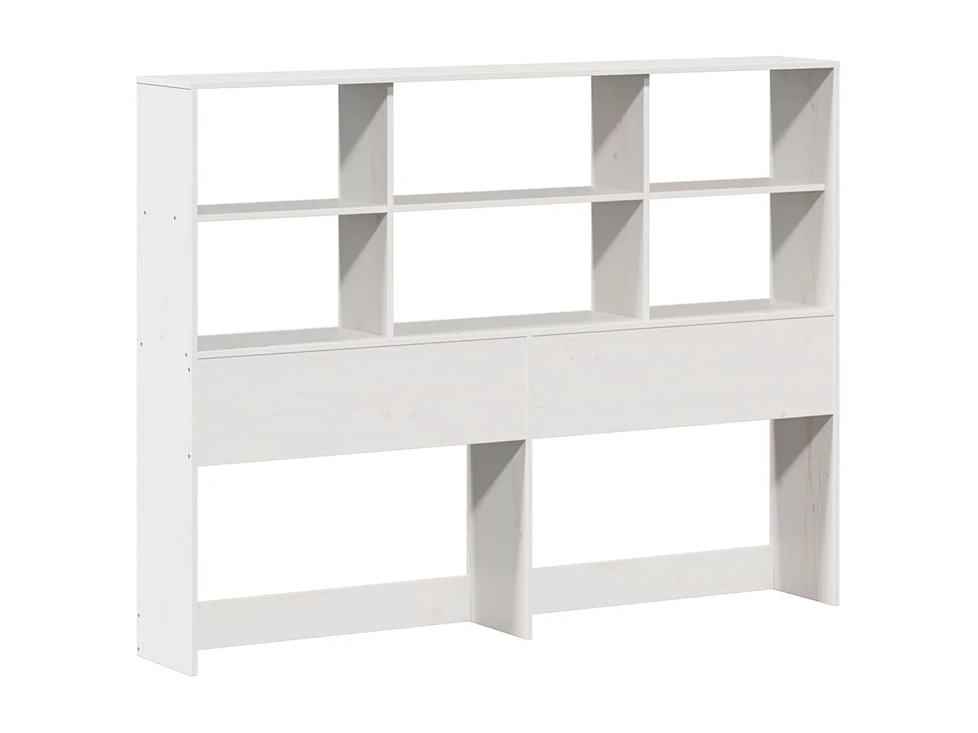 Lit bibliothèque sans matelas blanc 140x190 cm bois massif