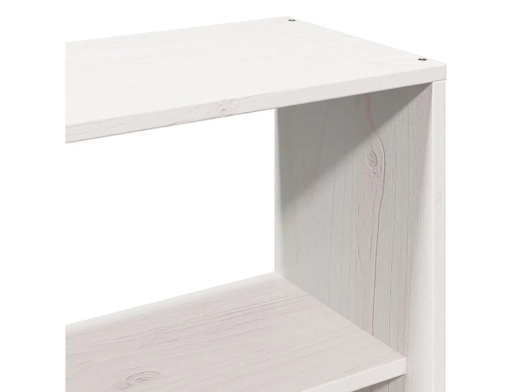 Letto libreria bianco senza materasso 140x190 cm in legno massello