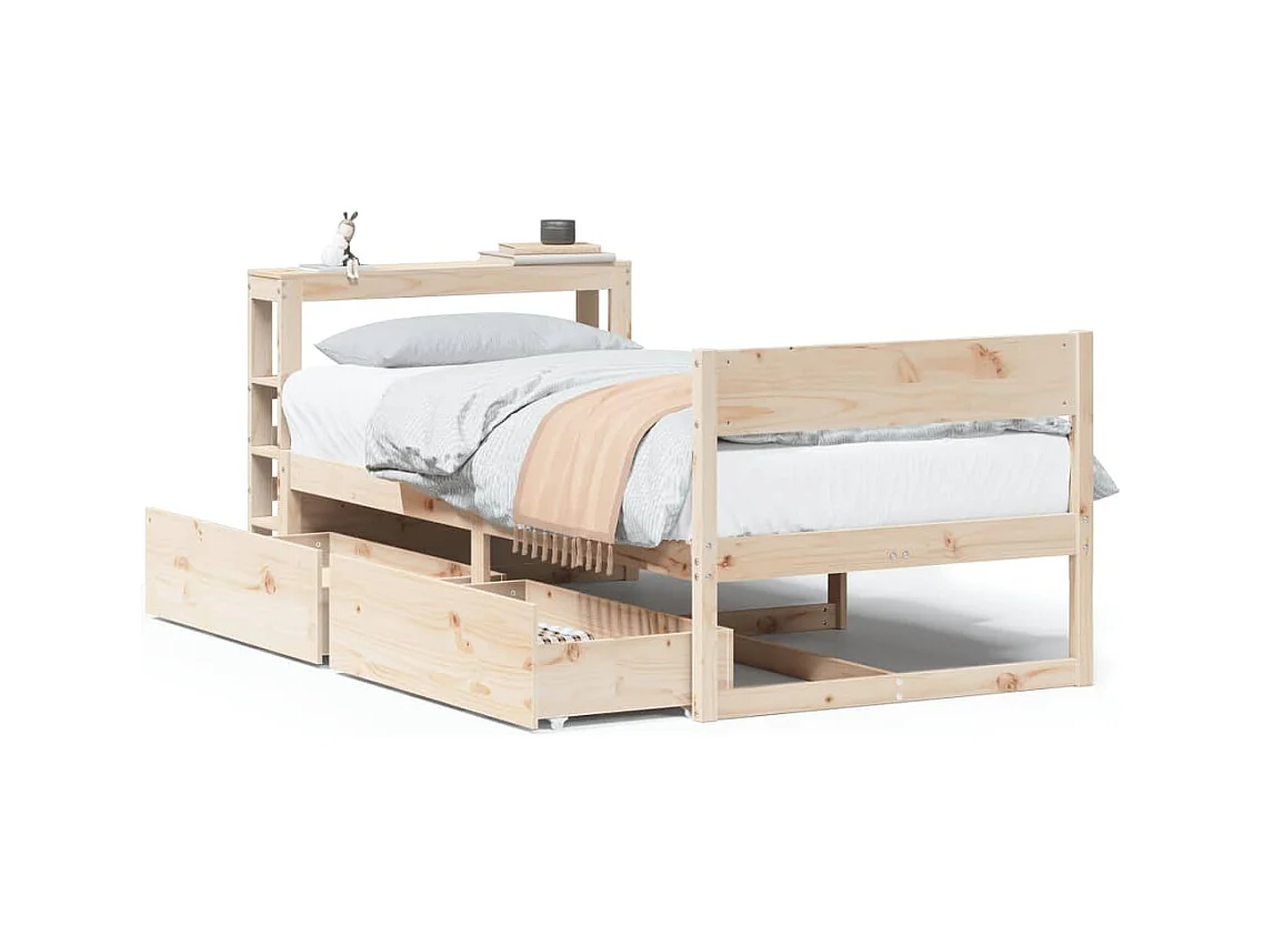 Estructura de cama sin colchón 90x200 cm madera maciza de pino