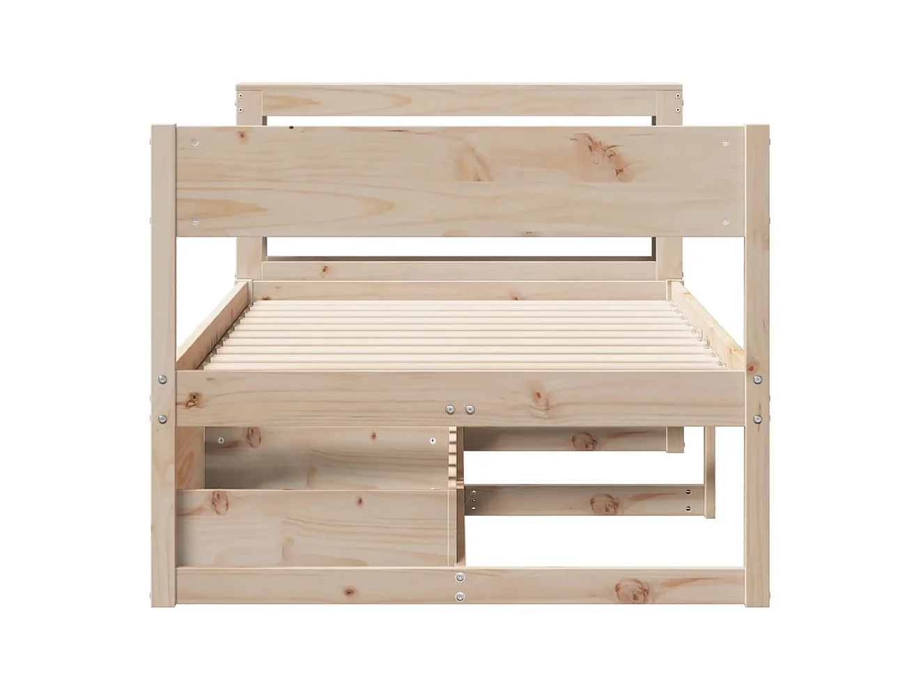 Estructura de cama sin colchón 90x200 cm madera maciza de pino