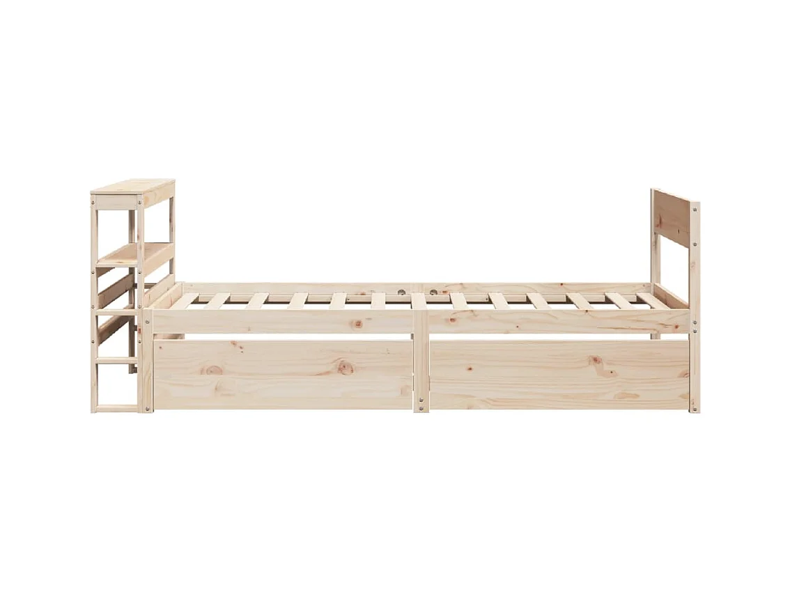 Estructura de cama sin colchón 90x200 cm madera maciza de pino