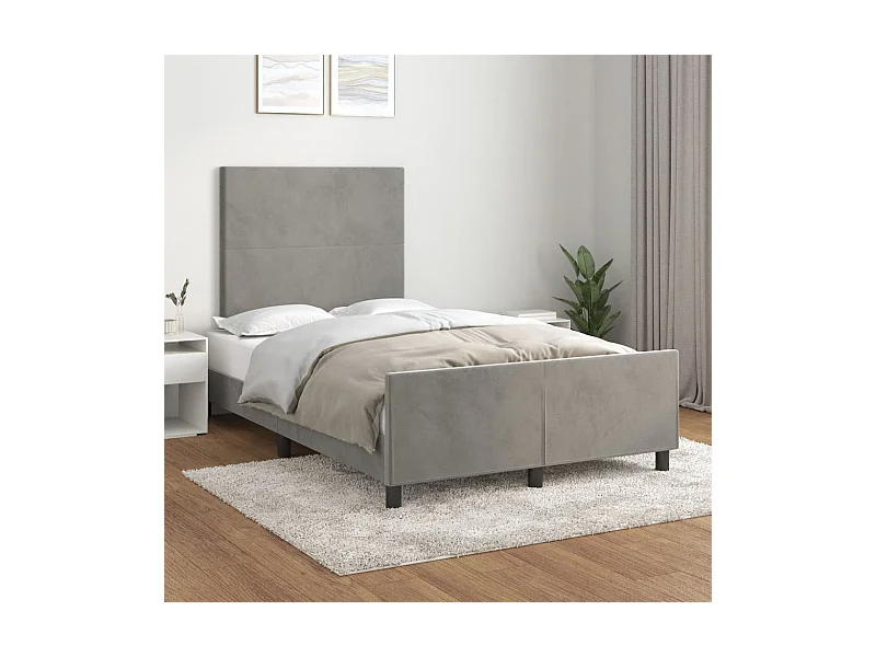 Estructura de cama sin colchón gris claro 120x190 cm terciopelo