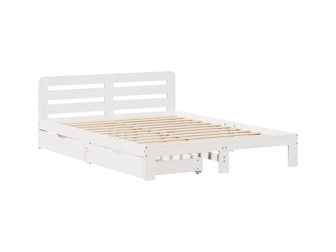 Bedframe zonder matras wit 160x200 cm massief grenenhout