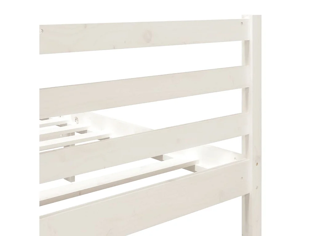 Estructura de cama sin colchón de madera maciza blanca 140x190 cm