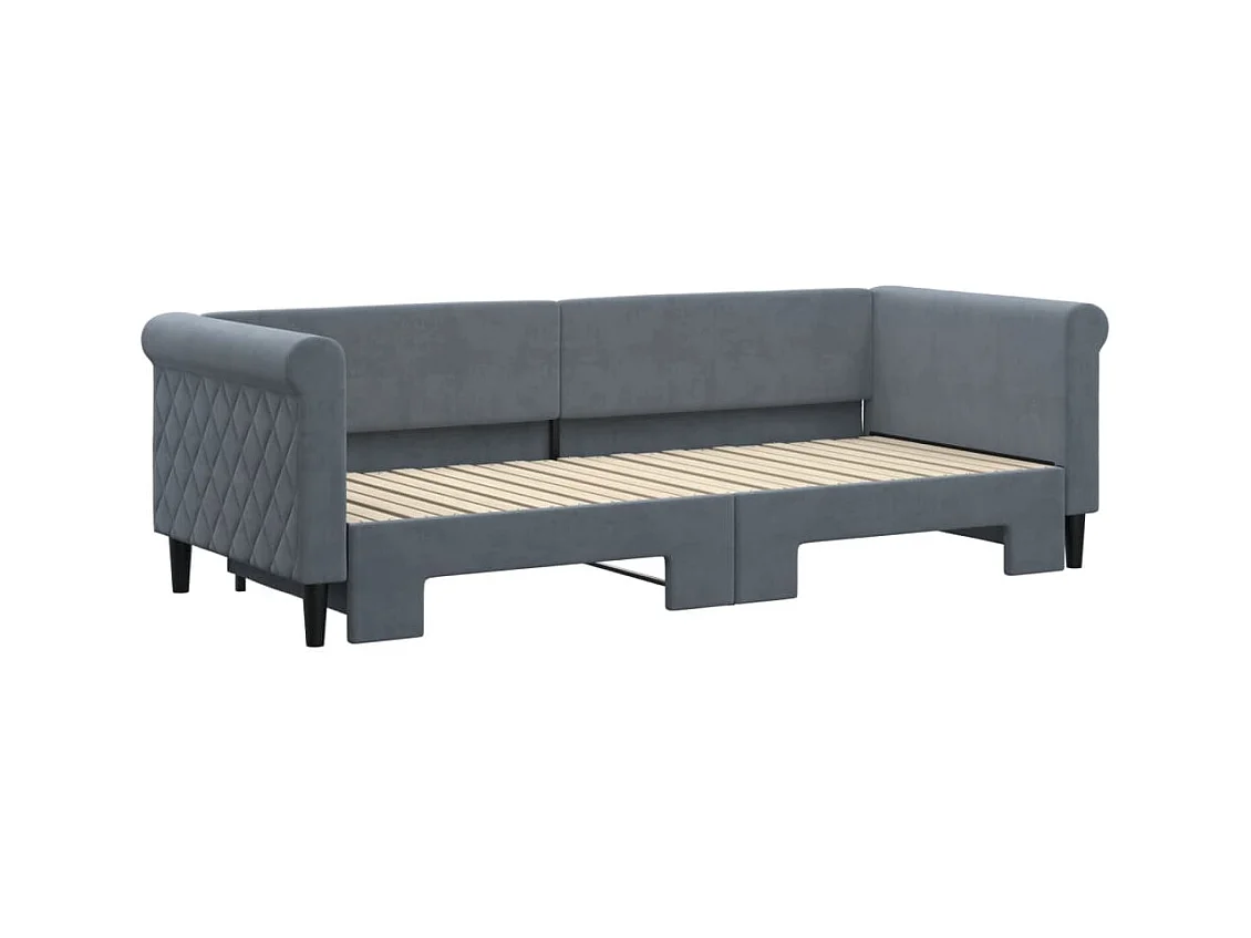 Divano letto con letto estraibile senza materasso grigio scuro 80x200 cm
