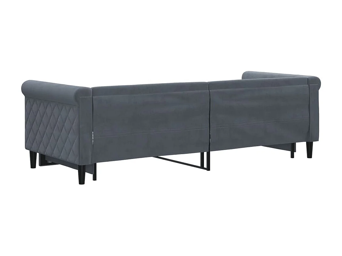 Lit de jour avec gigogne sans matelas gris foncé 80x200 cm