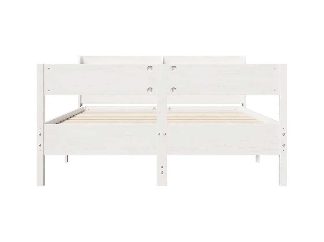 Estructura de cama sin colchón blanca 150x200 cm madera maciza de pino