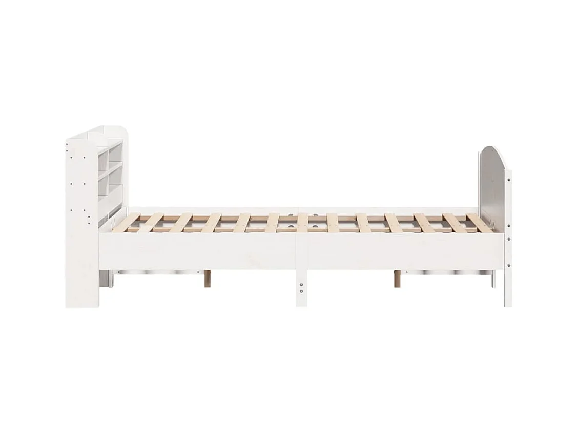 Estructura de cama sin colchón blanco 120x190 cm madera maciza de pino