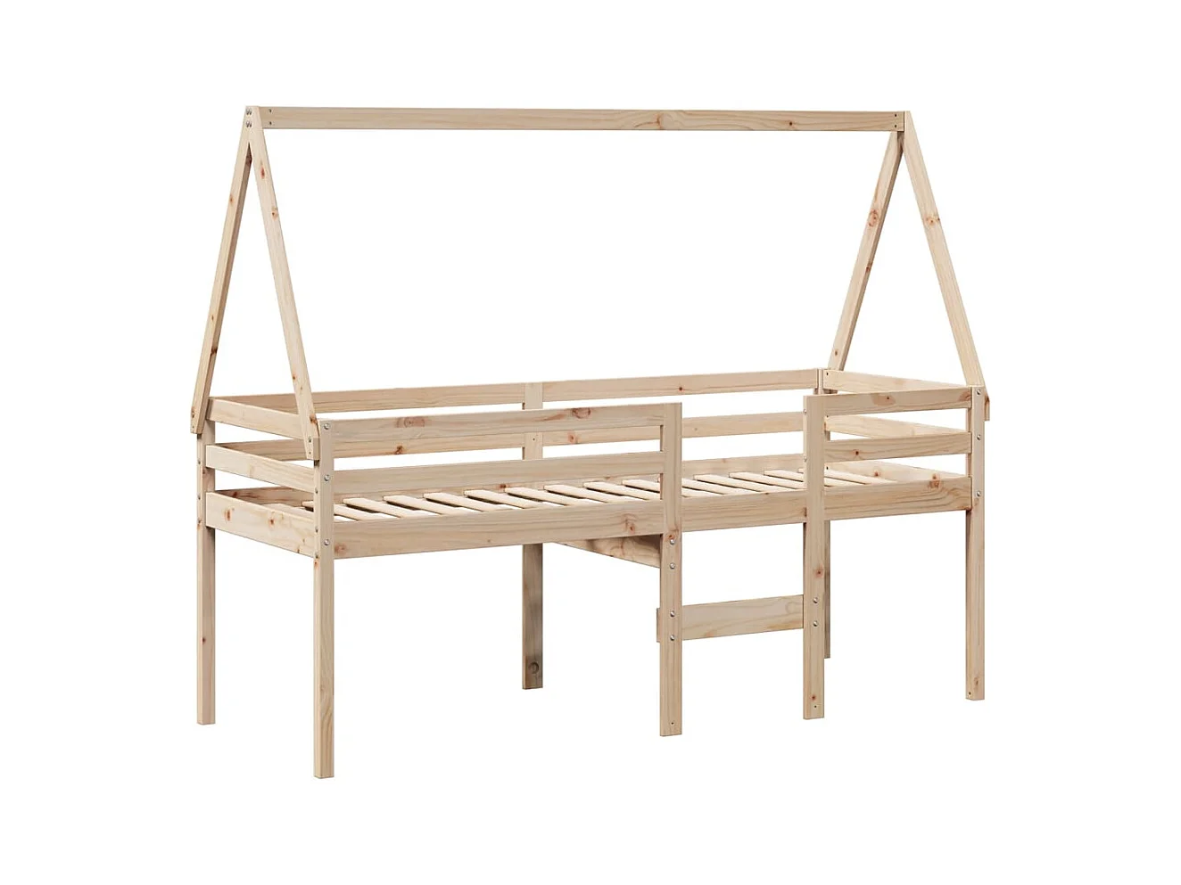 Hochbett ohne Matratze 80x200 cm Kiefer Massivholz