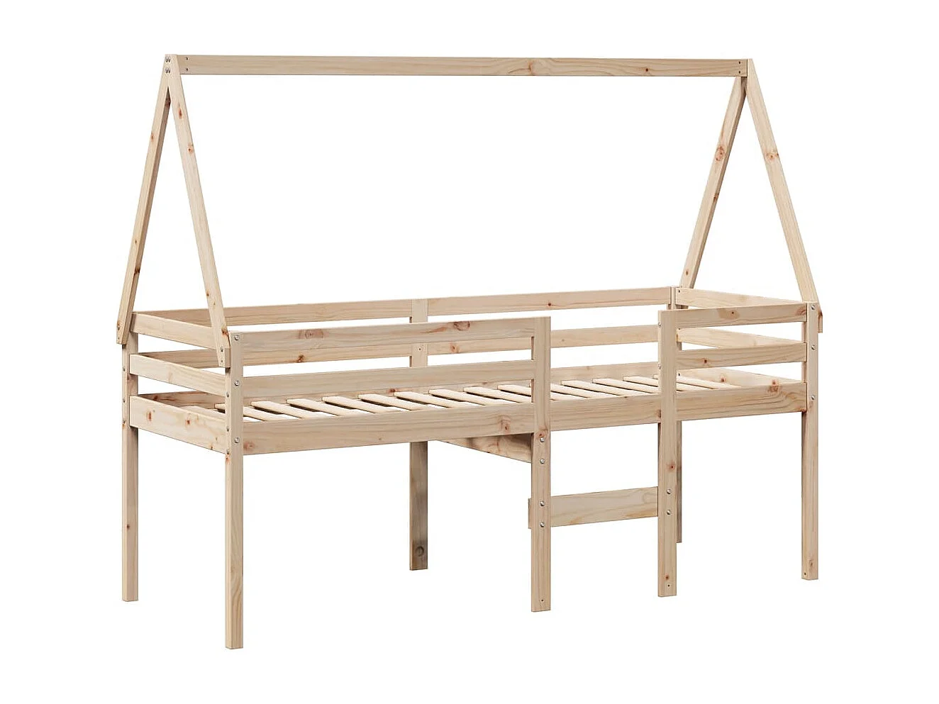 Letto alto senza materasso 80x200 cm in legno massello di pino