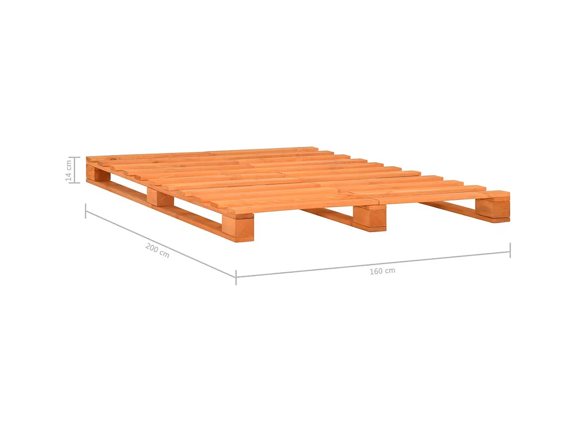 Cadre de lit de palette sans matelas 160x200cm bois massif