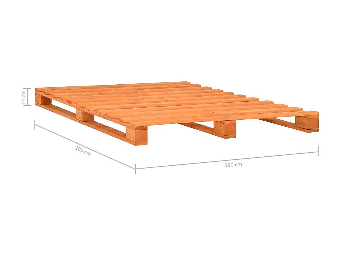Palletbedframe zonder matras 160x200cm massief hout