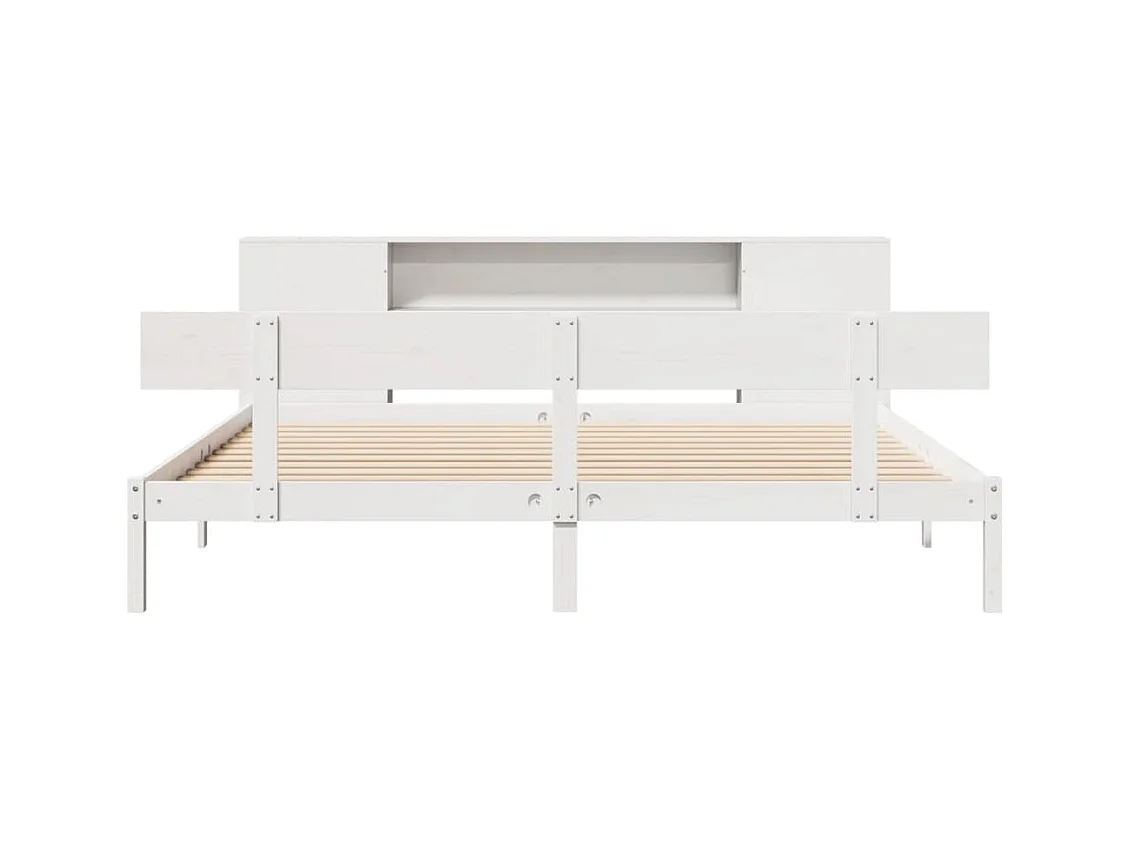 Wit boekenkastbed zonder matras 180x200 cm massief grenenhout