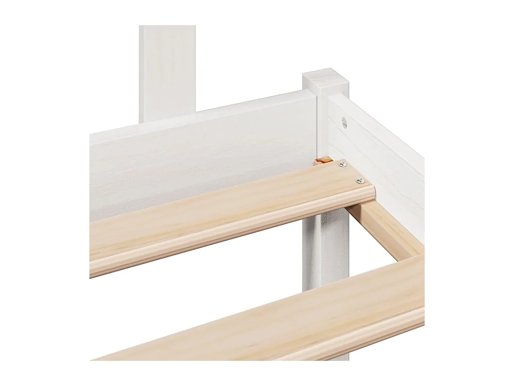 Wit boekenkastbed zonder matras 180x200 cm massief grenenhout