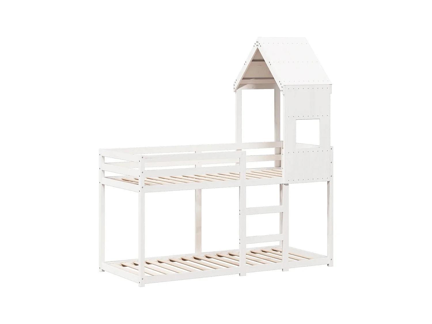 Stapelbed zonder matras wit 75x190 cm massief grenenhout