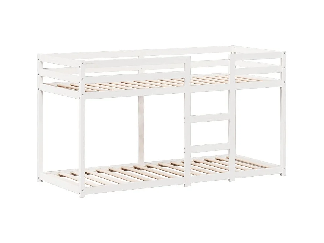 Stapelbed zonder matras wit 75x190 cm massief grenenhout