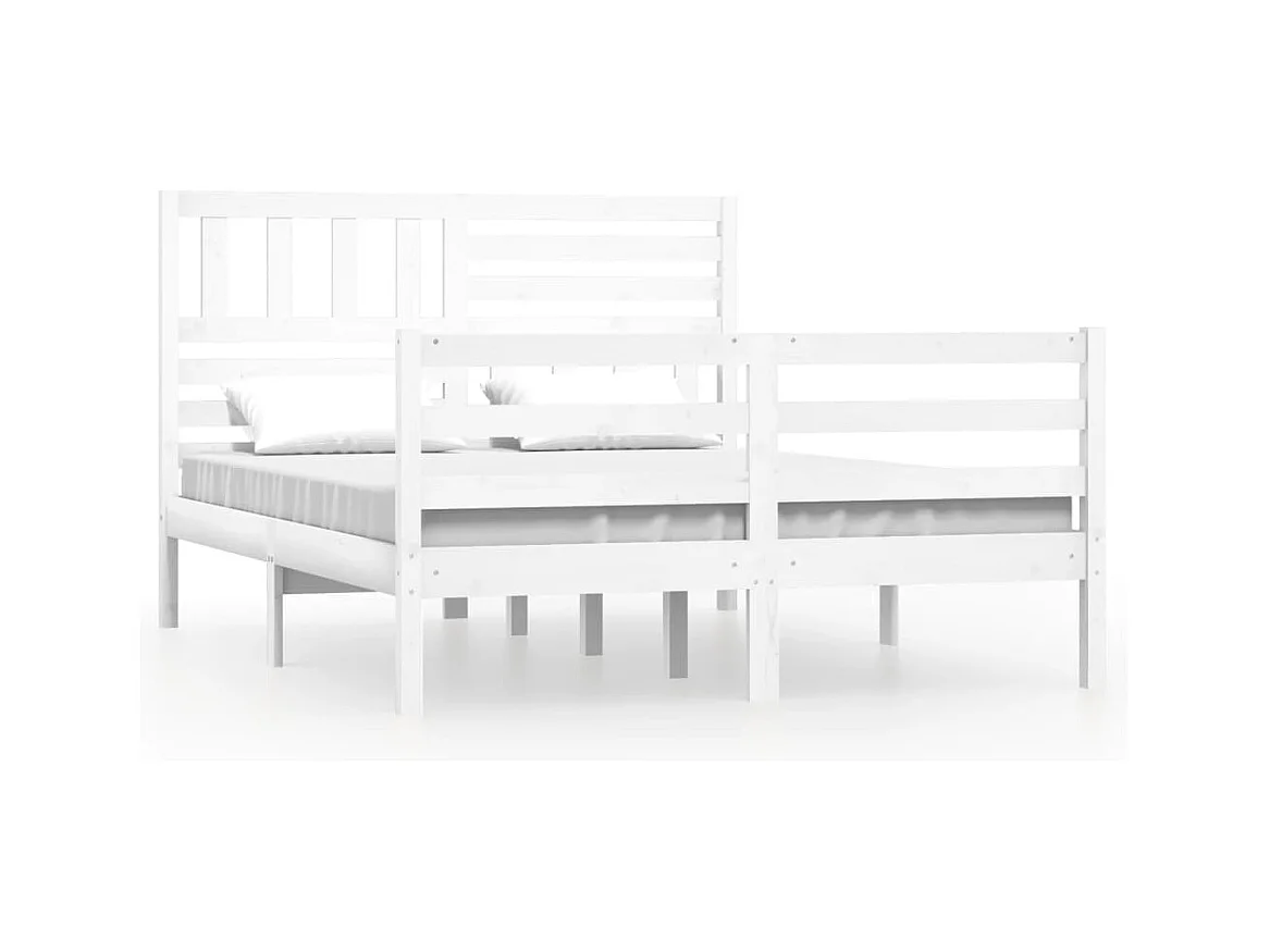Bedframe zonder matras wit 120x190 cm massief hout