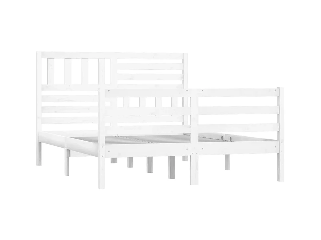 Bedframe zonder matras wit 120x190 cm massief hout