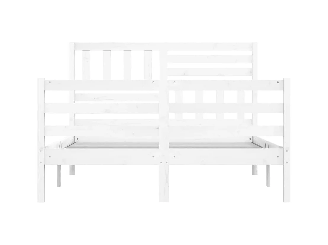 Bedframe zonder matras wit 120x190 cm massief hout