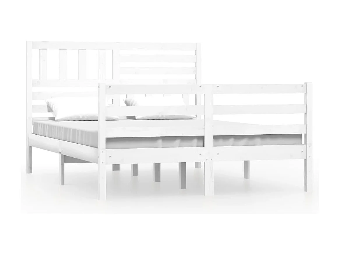 Cadre de lit sans matelas blanc 120x190 cm bois massif