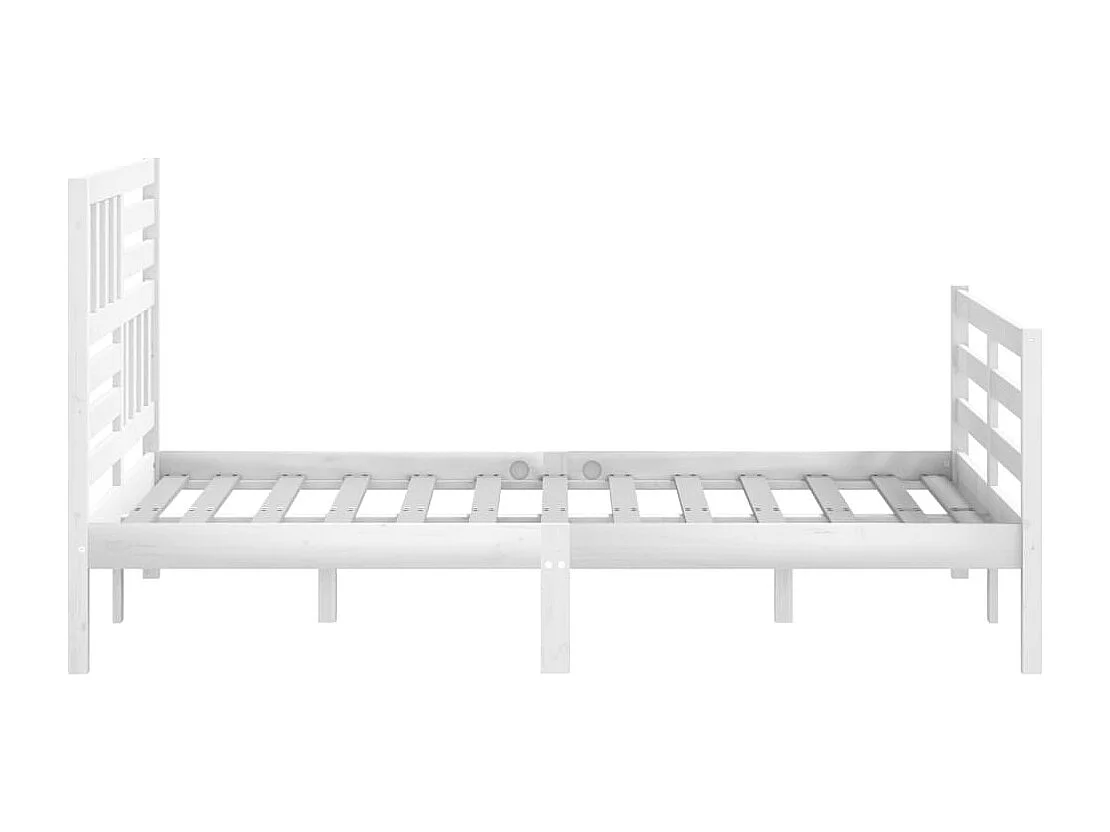Cadre de lit sans matelas blanc 120x190 cm bois massif