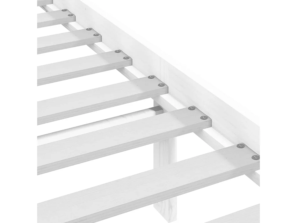 Cadre de lit sans matelas blanc 120x190 cm bois massif