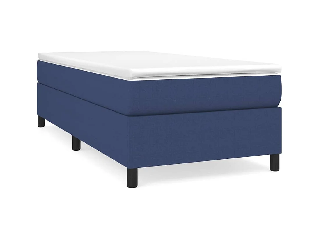 Sommier à lattes de lit avec matelas Bleu 100x200 cm Tissu