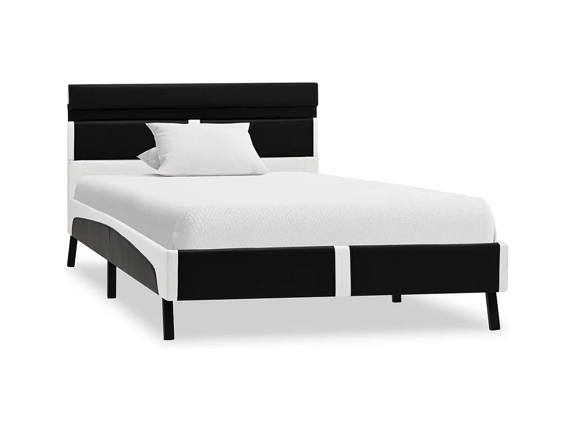 Bedframe met LED zonder matras zwart kunstleer 90x200 cm